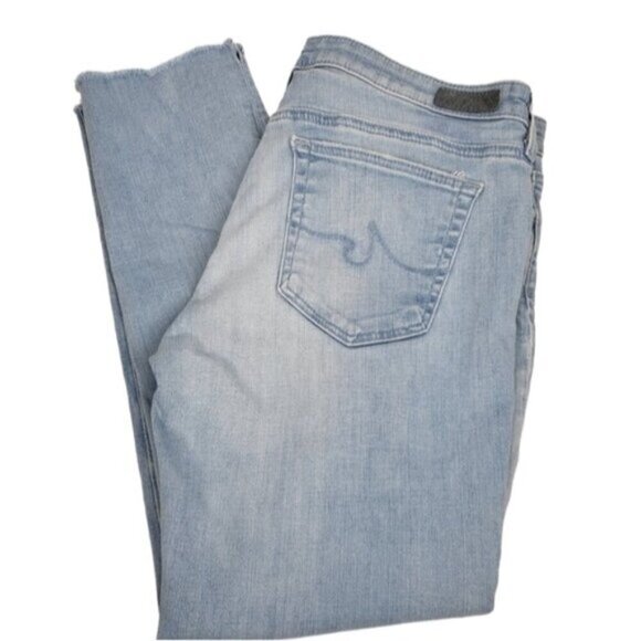 AG Adriano Goldschmied Legging Ankle Jeans Light Wash Size 30 Distressed - Picture 2 of 14